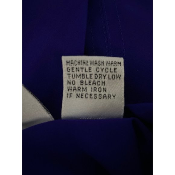 Yves St Clair 2 VTG Button Down Shirt Washable 16W Bold Violet Blue Long Full Sl - Picture 7 of 8